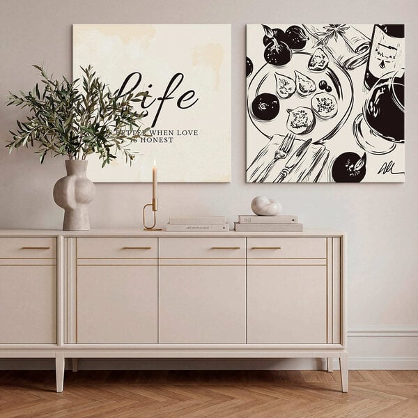Black and white illustration of food