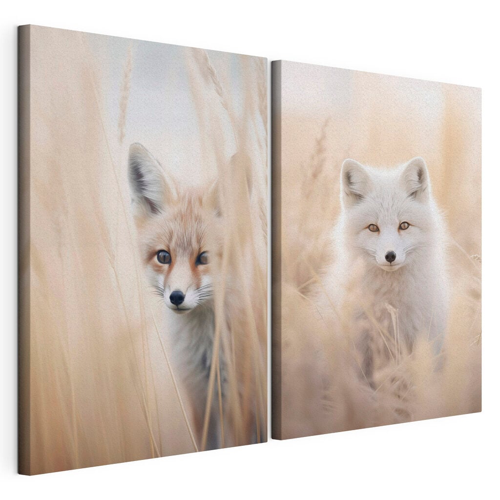 Collage of two foxes