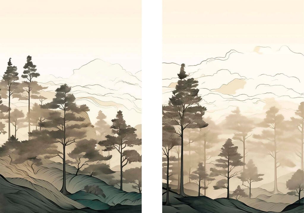 Screenshot of a painting of a forest