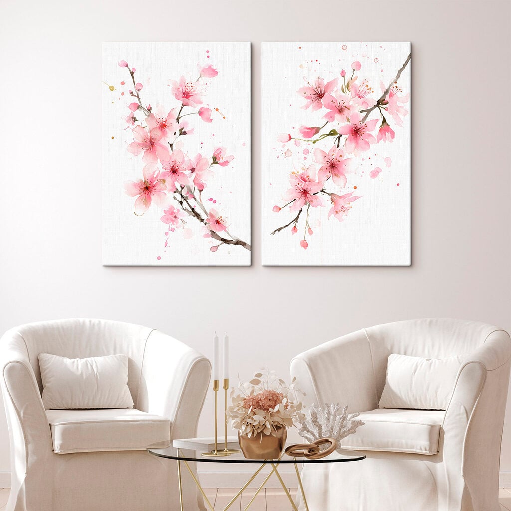 Watercolor of pink flowers