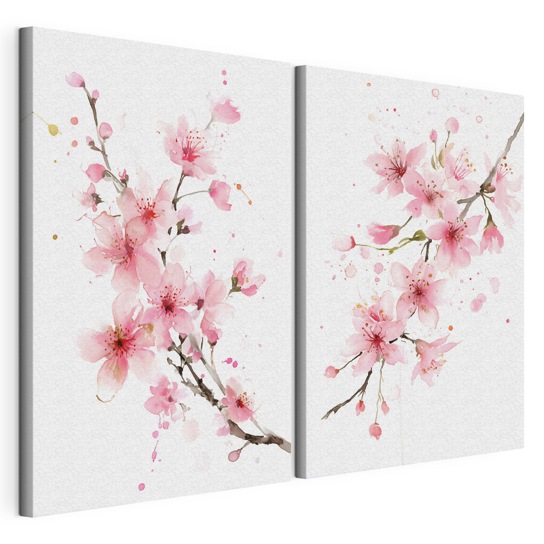 Watercolor of pink flowers