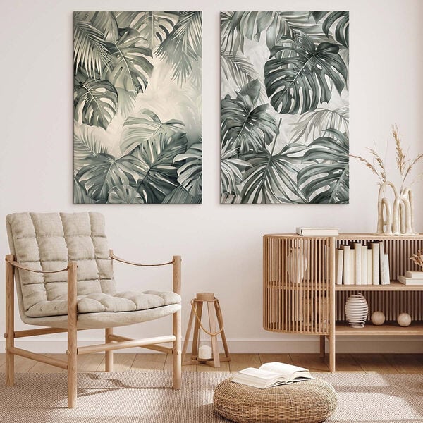 Lush green leaves in soft tones