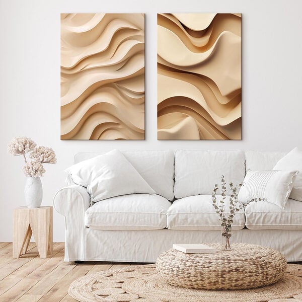 Fluid shapes in soft beige tones