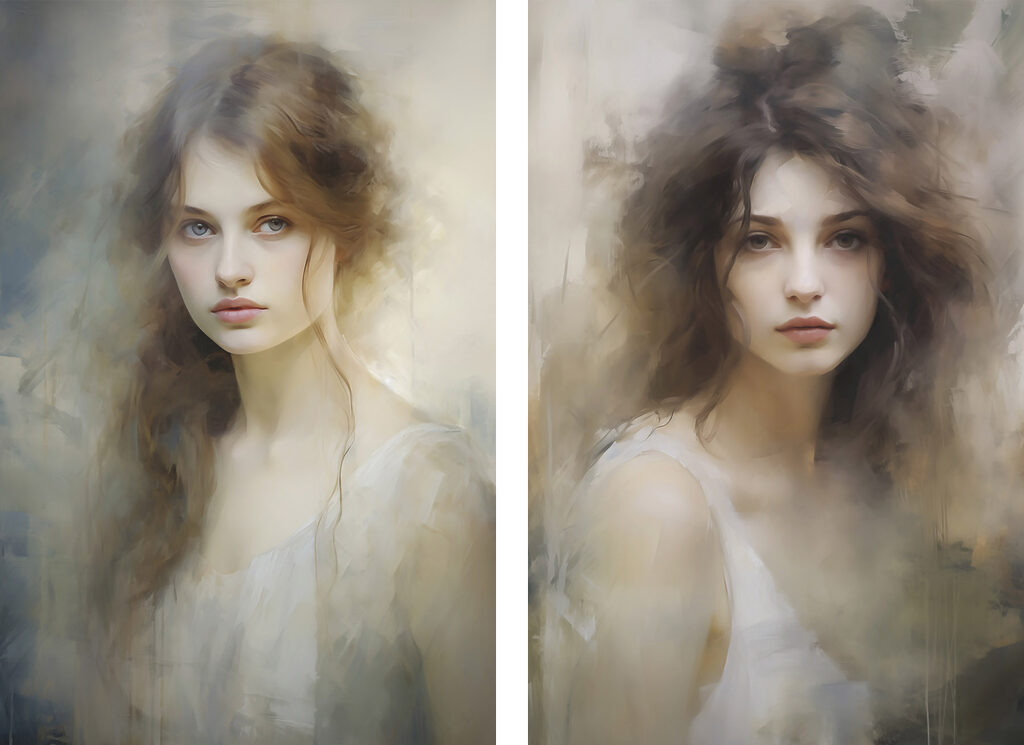 Comparison of a woman's face