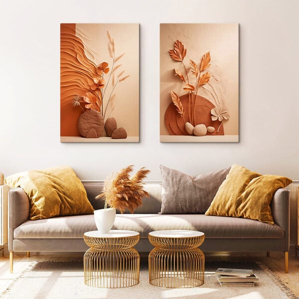 - Elegant shapes in earthy tones