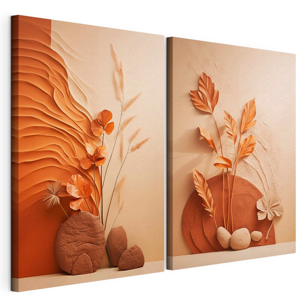 - Elegant shapes in earthy tones