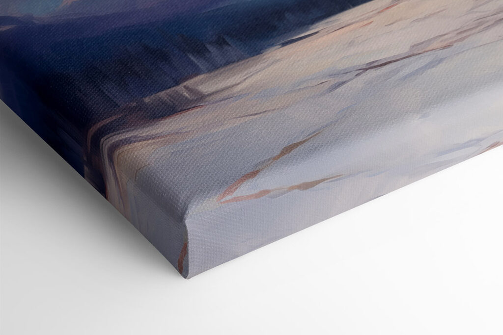 Painting of a snowy mountain range