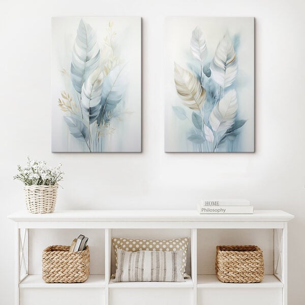 Painting of feathers and leaves