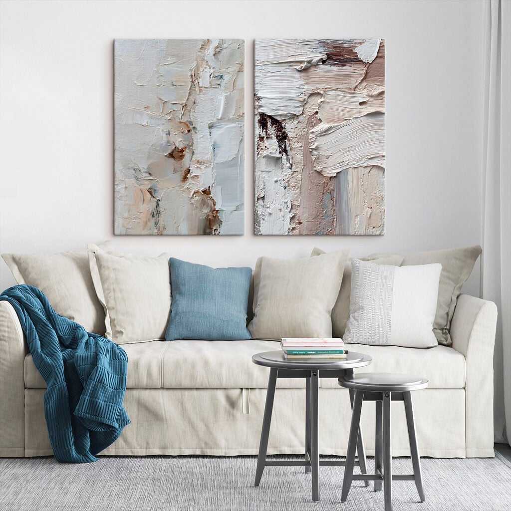 Soft tones and flowing textures blend