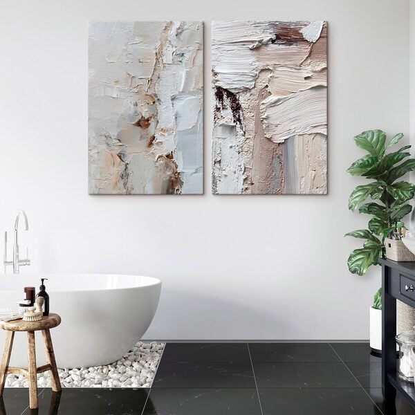 Soft tones and flowing textures blend