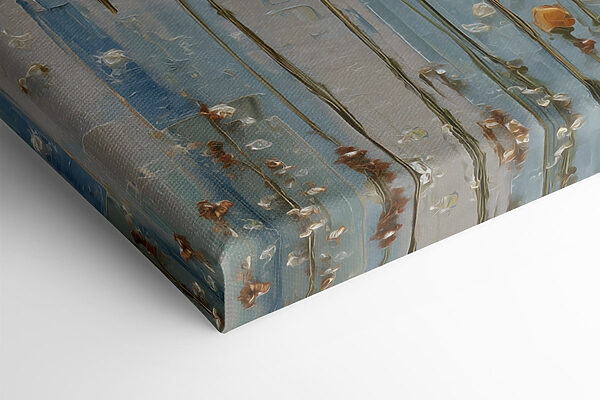 Painting of flowers in a city