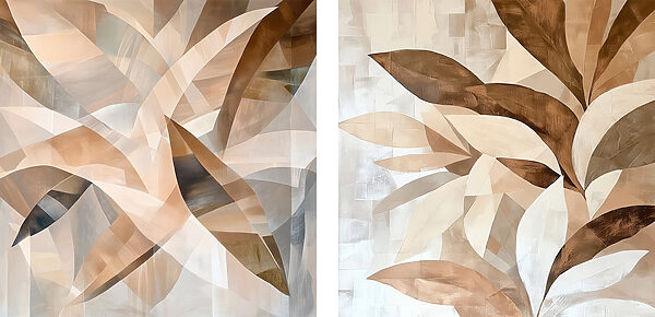 Fluid forms in warm hues