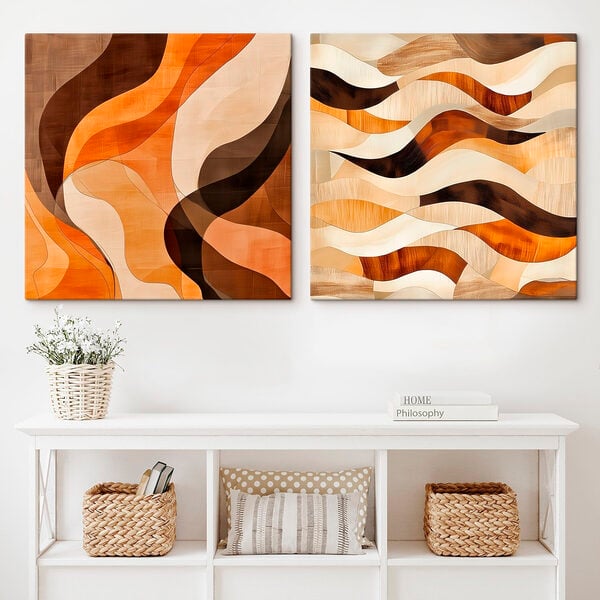 Flowing shapes in warm tones