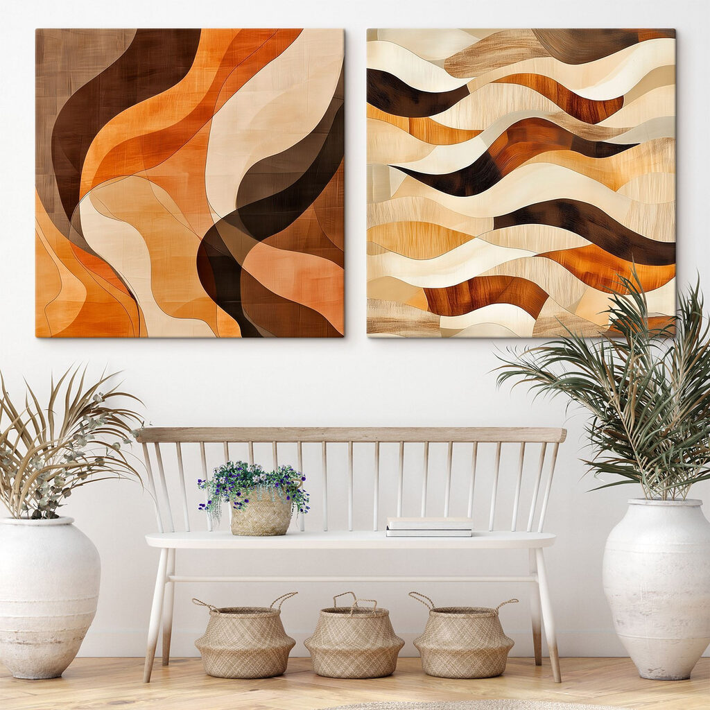 Flowing shapes in warm tones