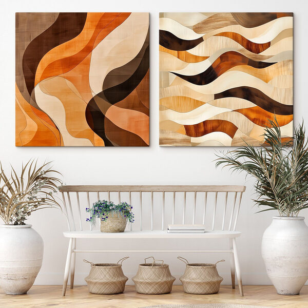 Flowing shapes in warm tones