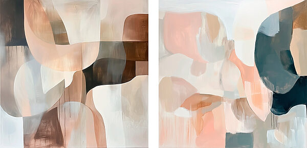 Two paintings of different colors