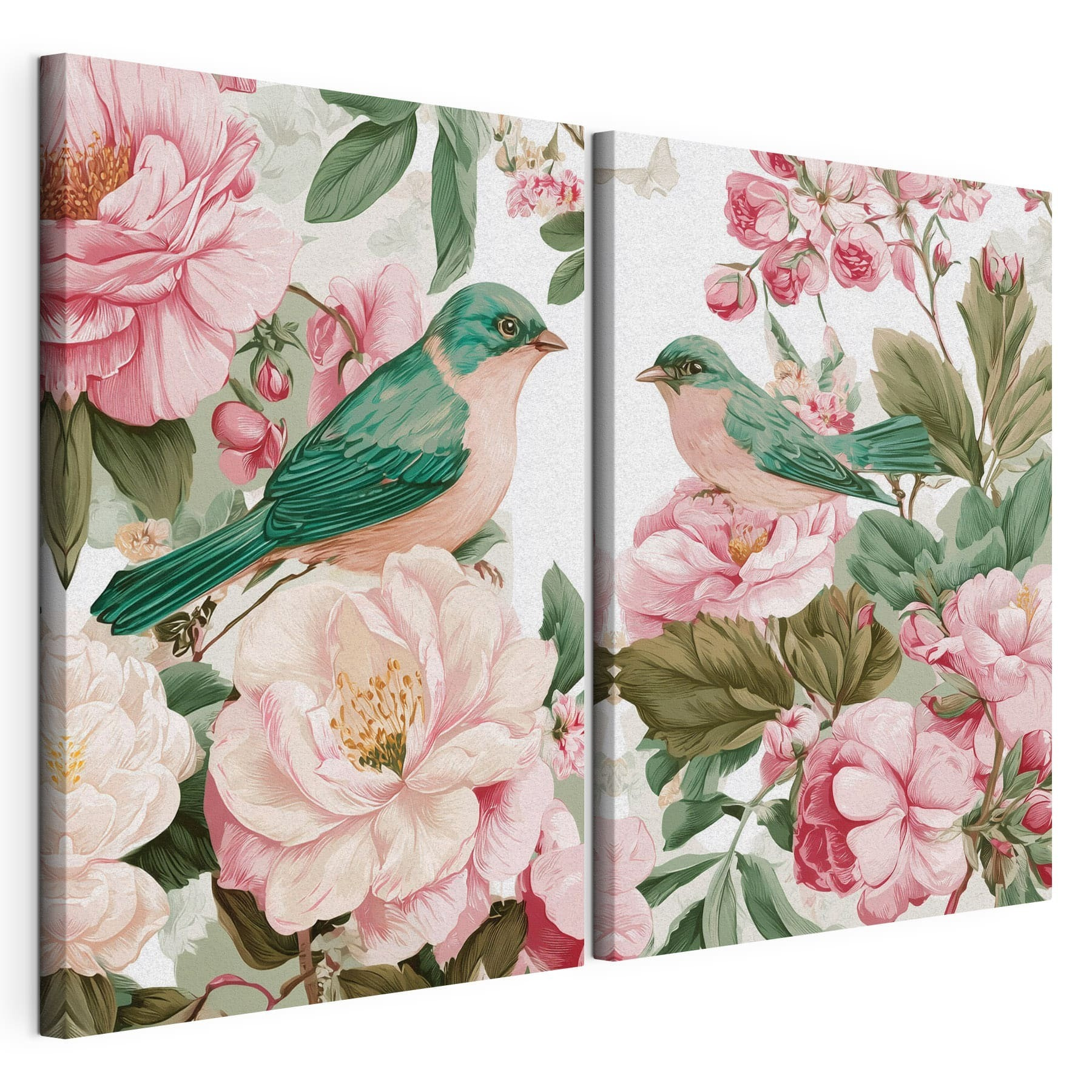 Two birds on a flower
