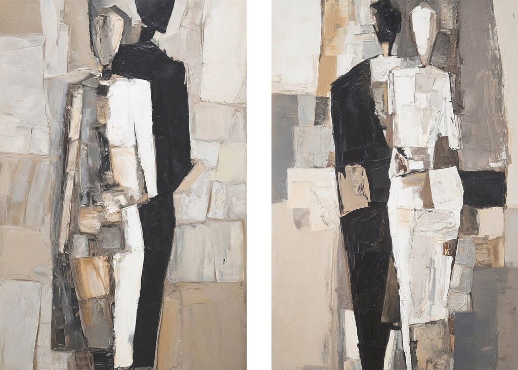 Painting of people in different poses