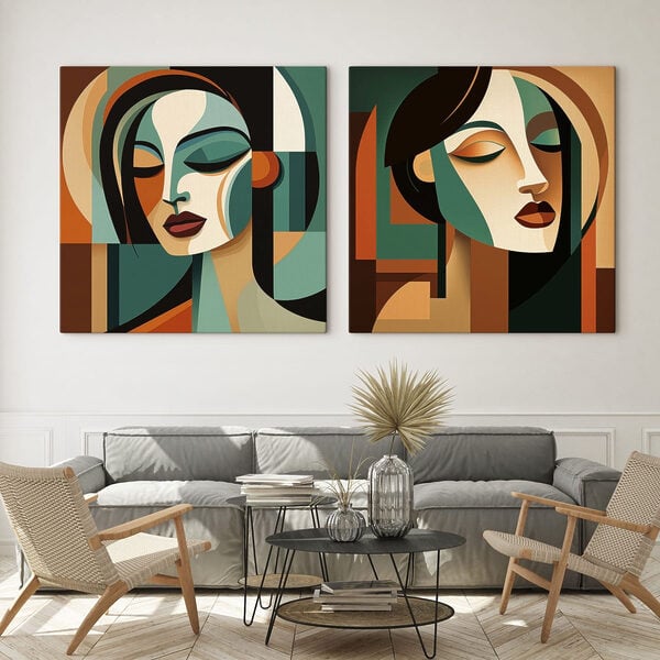 Two images of a woman's face