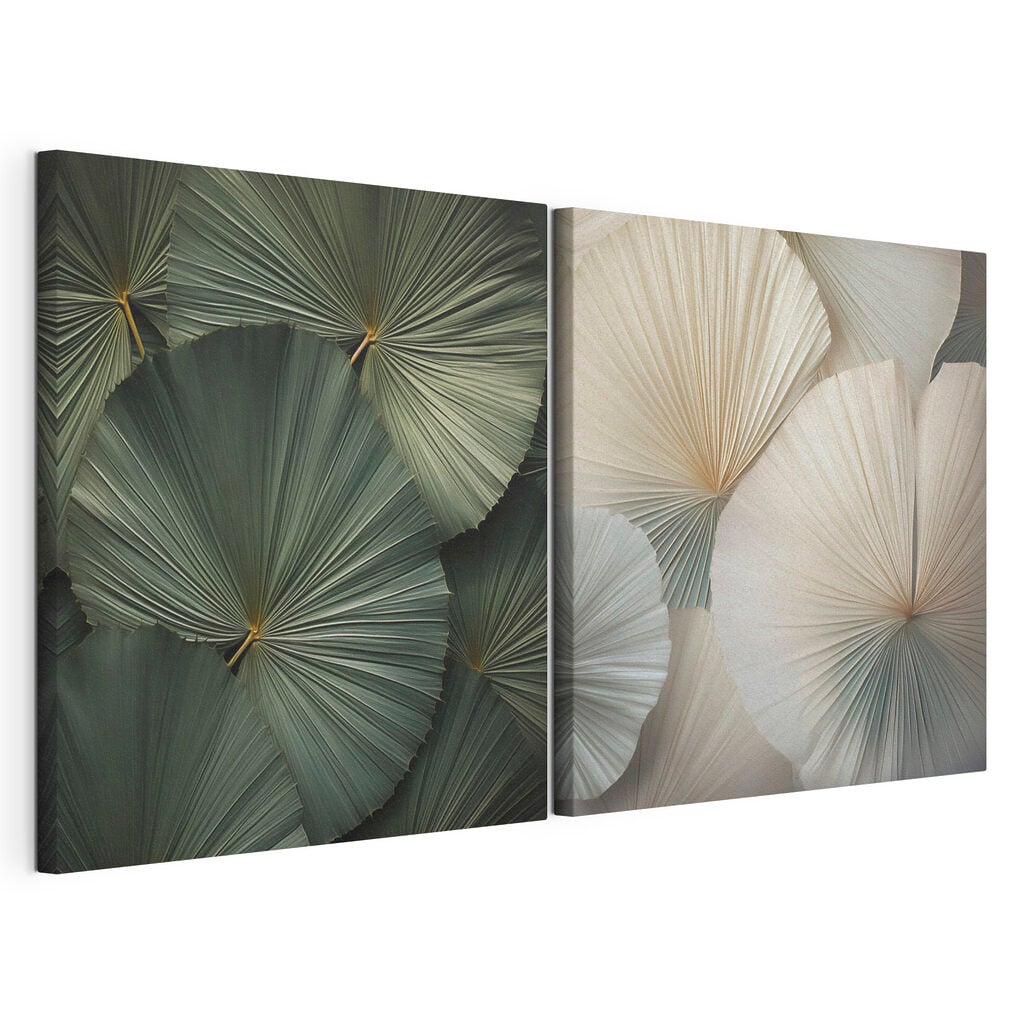 - Intricate fans in soft colors