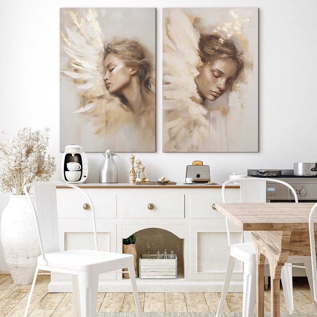 Painting of a woman with wings