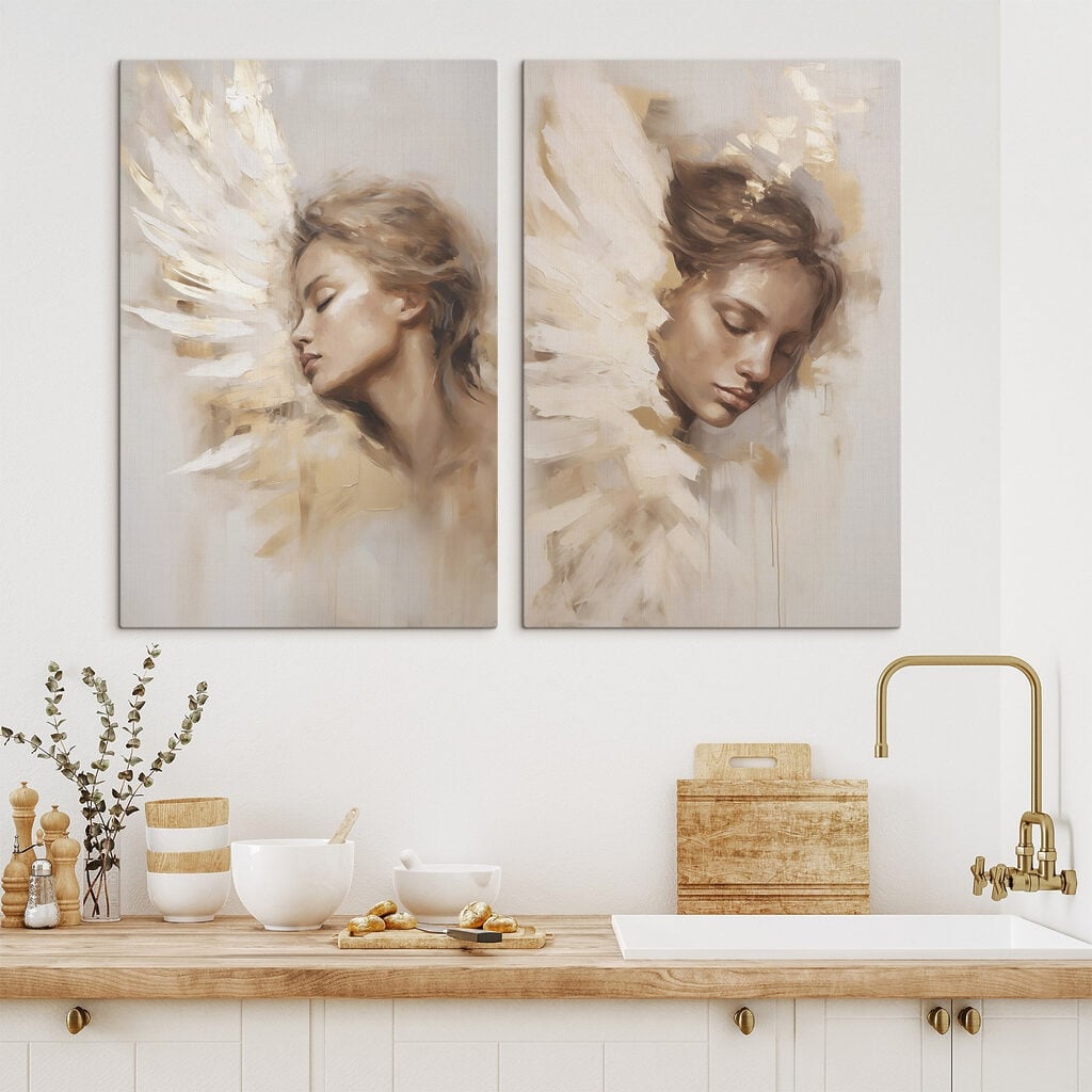 Painting of a woman with wings