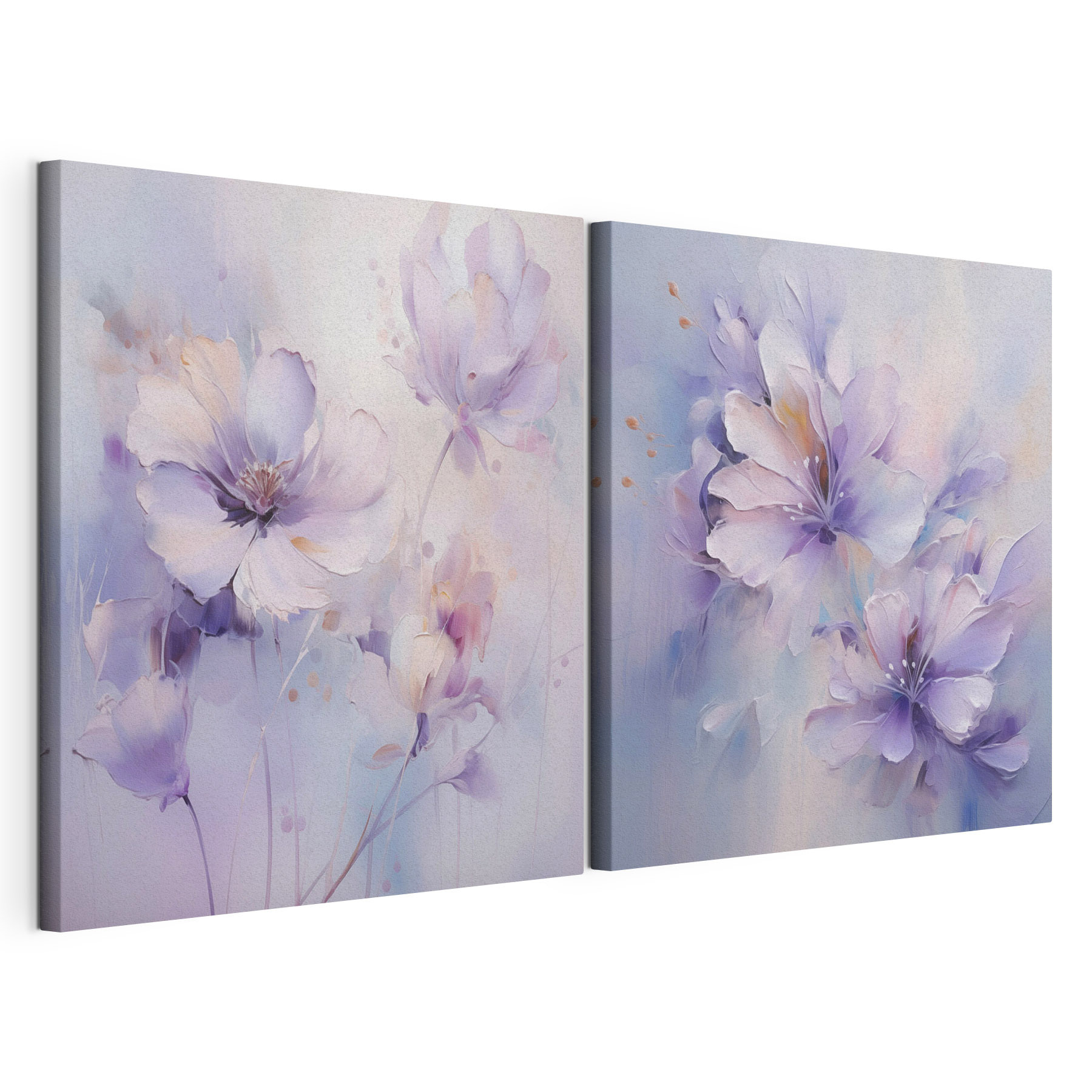 Painting of flowers on a white surface