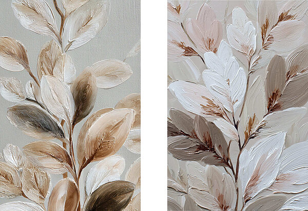 Delicate leaves in soft tones