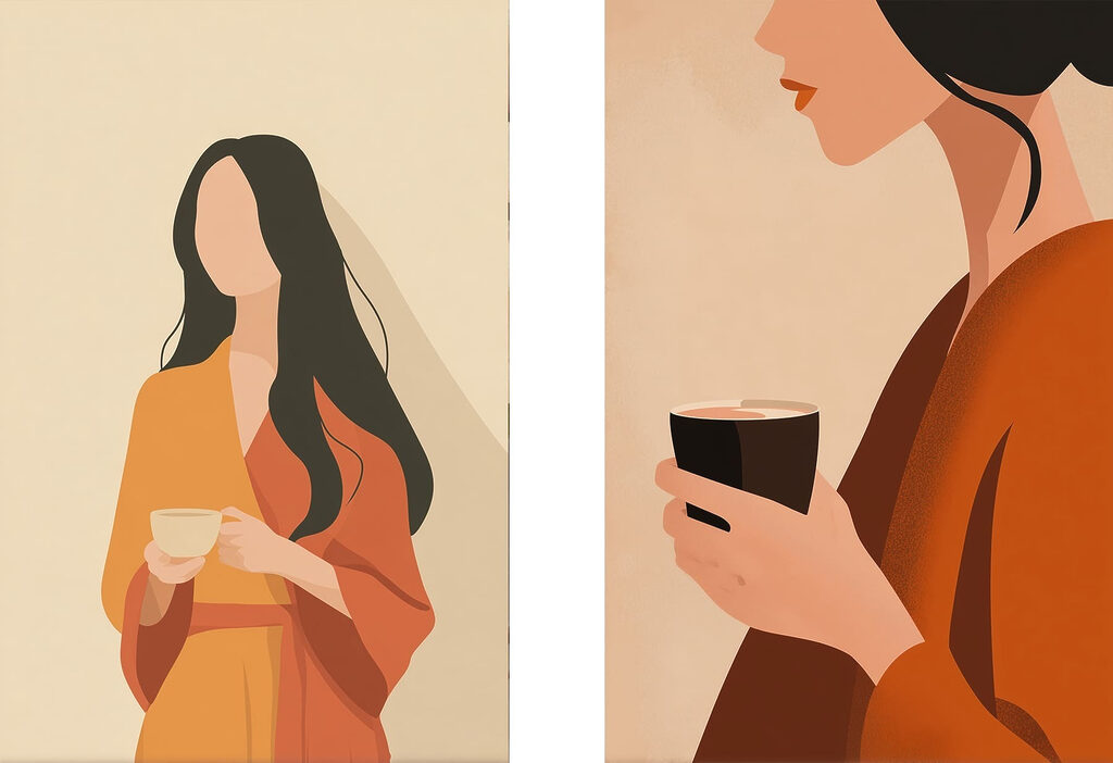 Woman holding a cup of coffee
