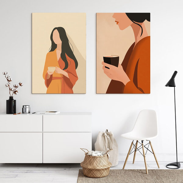 Woman holding a cup of coffee