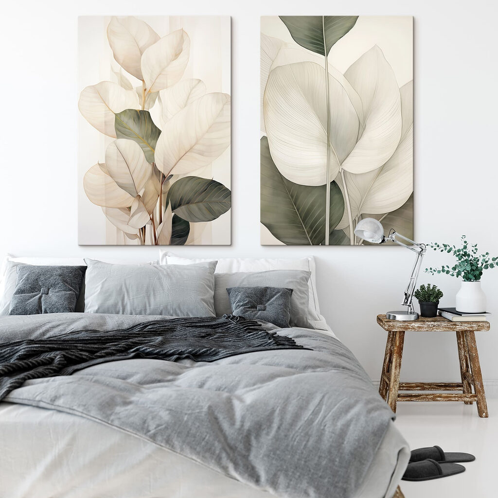 Delicate leaves in soft hues