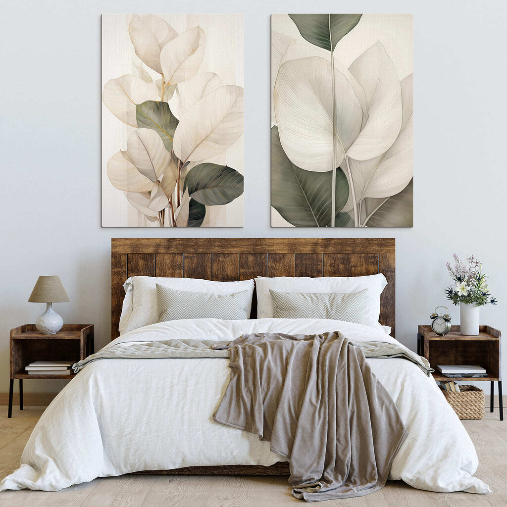 Delicate leaves in soft hues