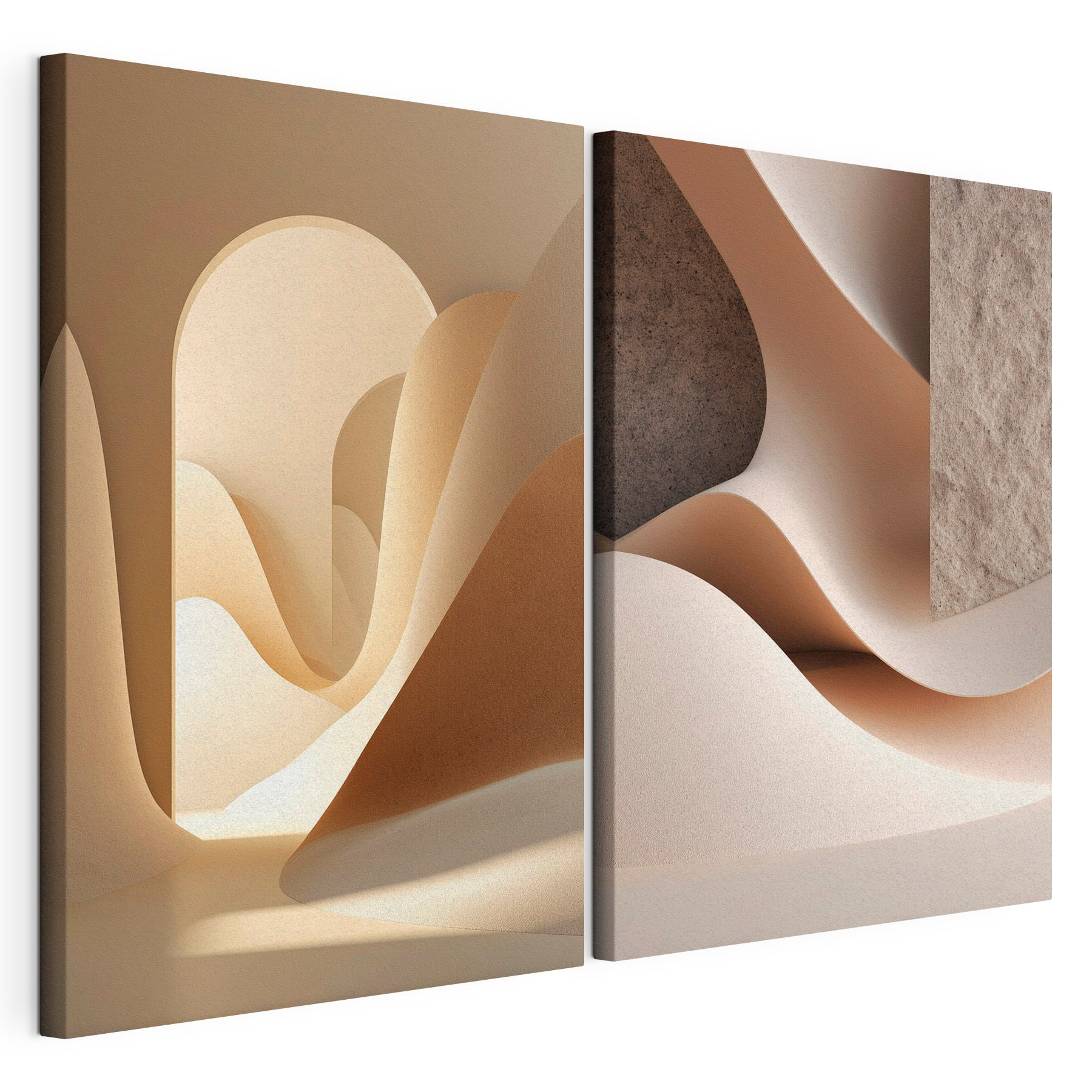 Collage of a room with a curved object