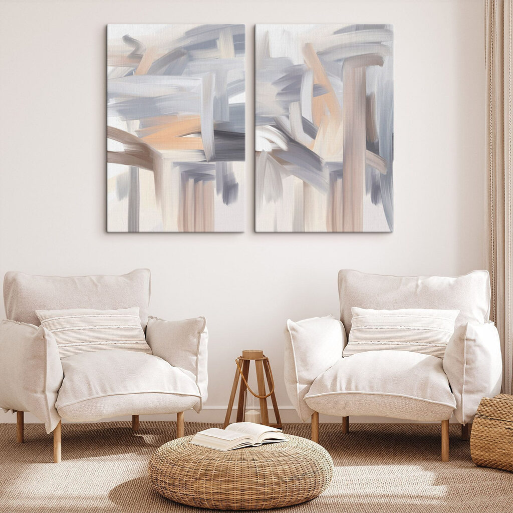 Abstract strokes in soft hues