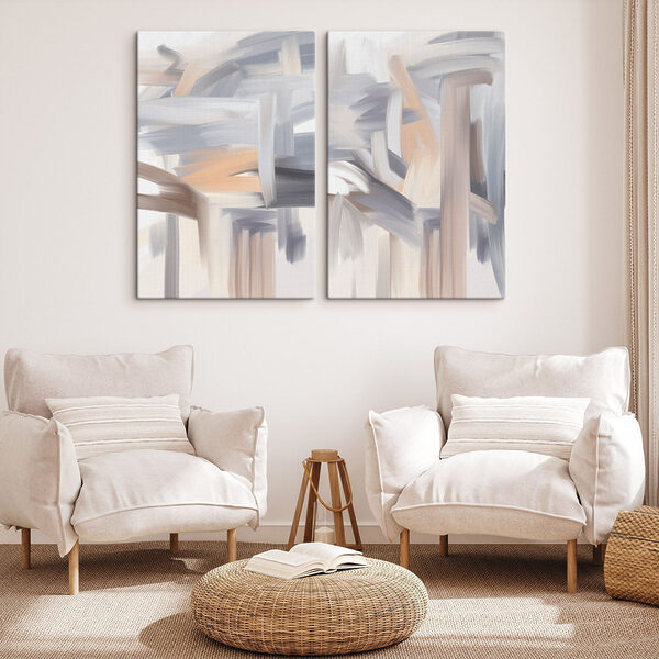Abstract strokes in soft hues