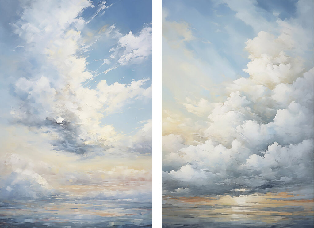 Painting of clouds in the sky