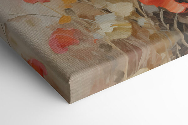 Painting of flowers on canvas