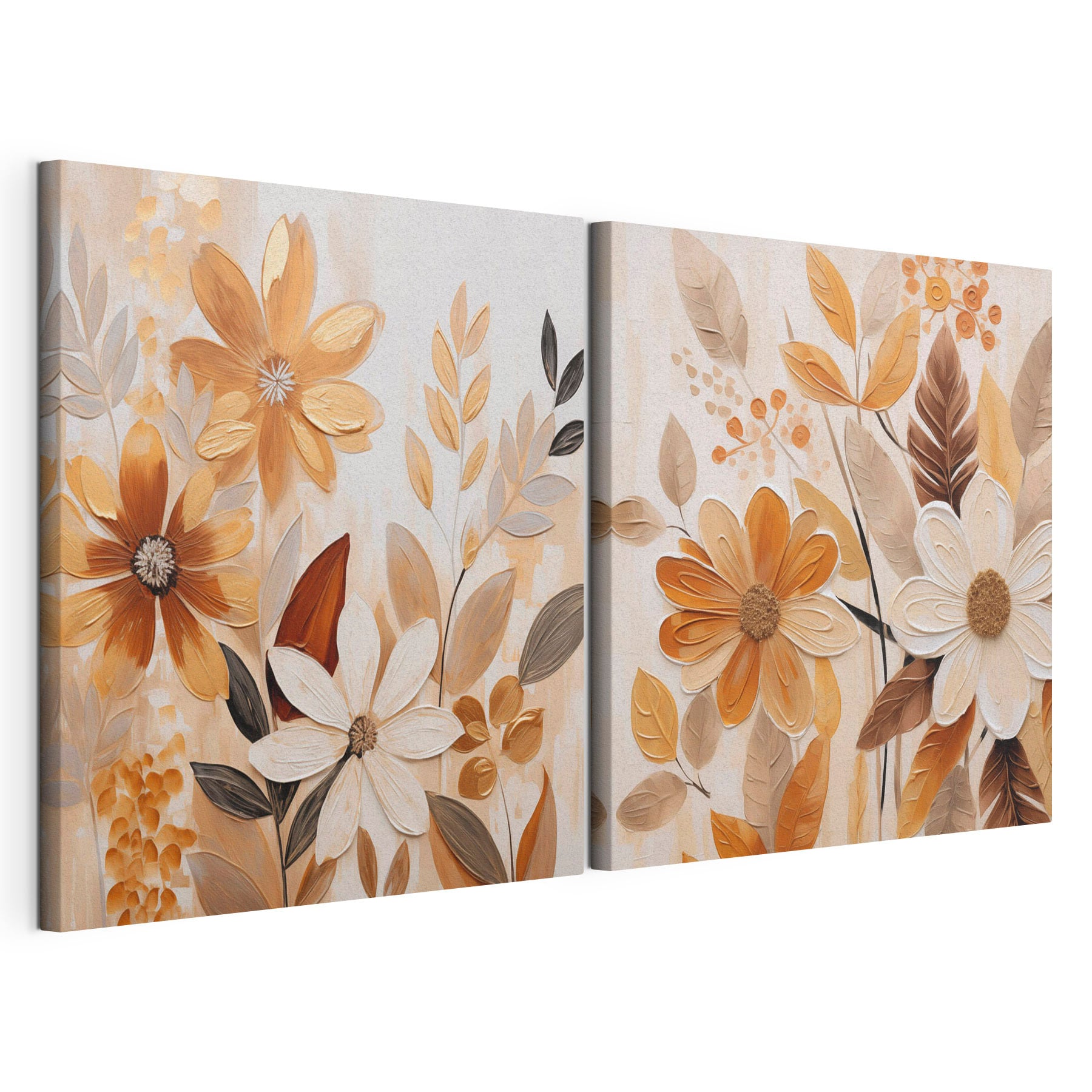 Painting of flowers and leaves
