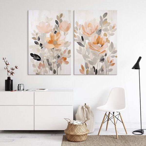 Painting of flowers and leaves