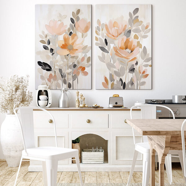 Painting of flowers and leaves