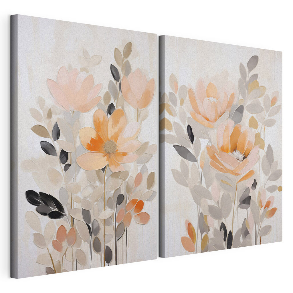 Painting of flowers and leaves