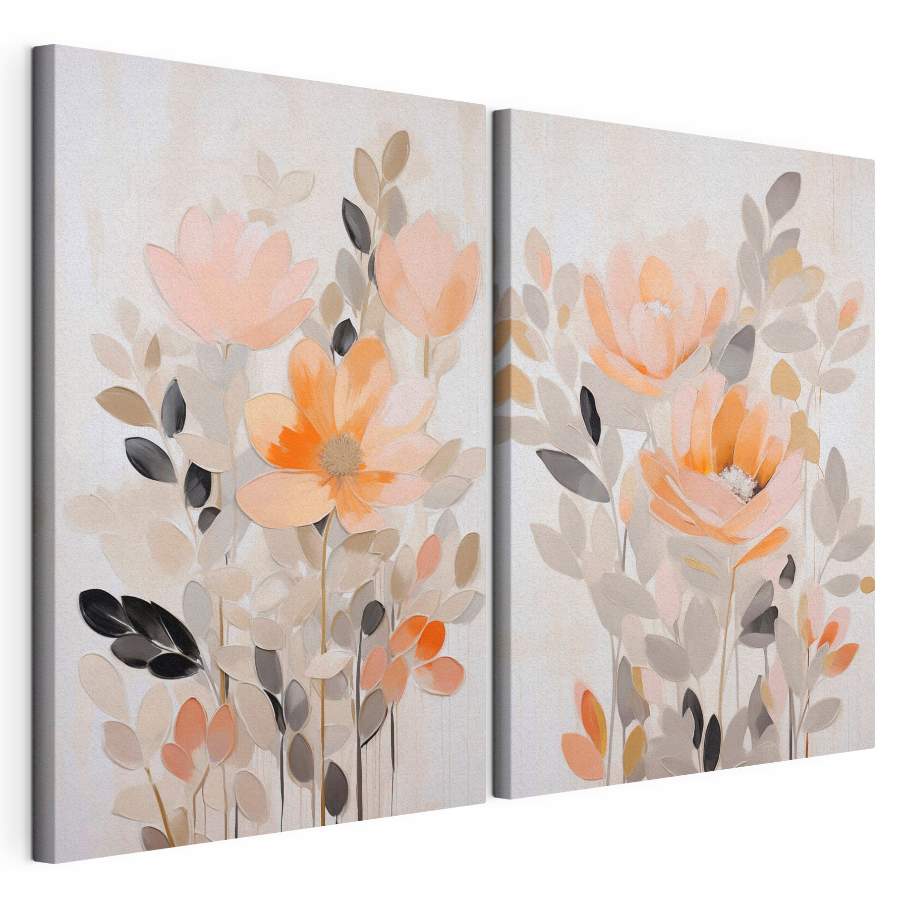 Painting of flowers and leaves