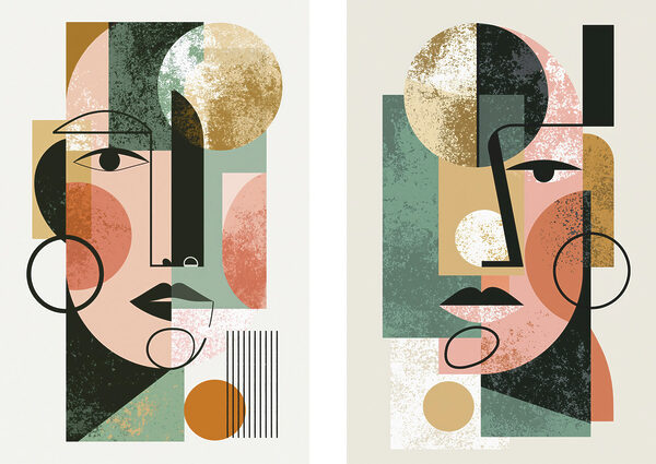 Couple of images of a woman's face
