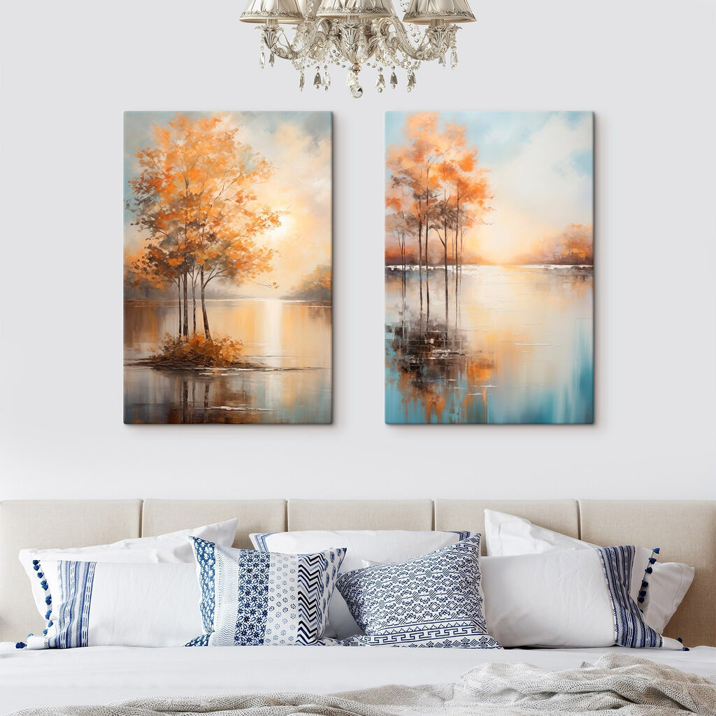 Painting of trees in water