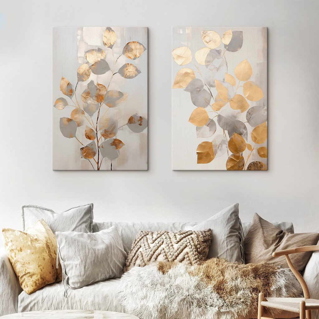 - Elegant leaves in soft hues
