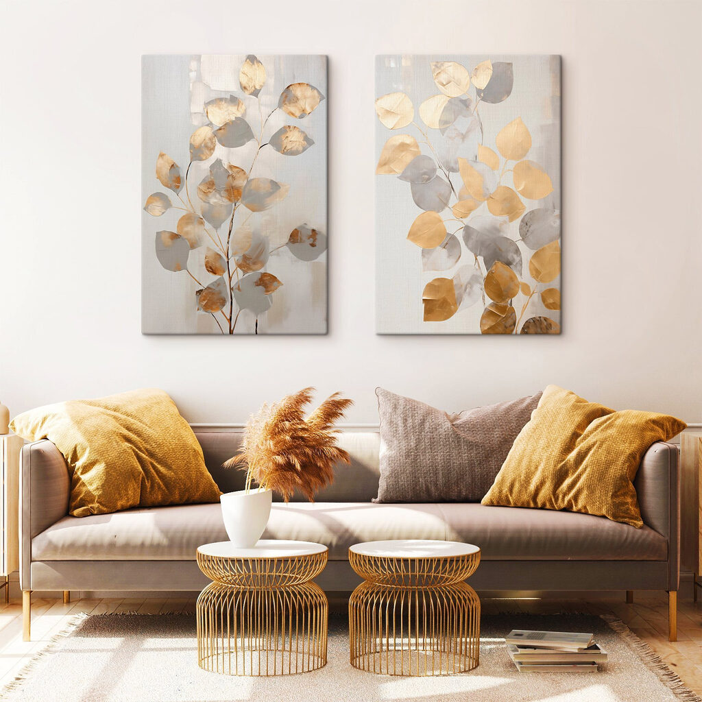 - Elegant leaves in soft hues