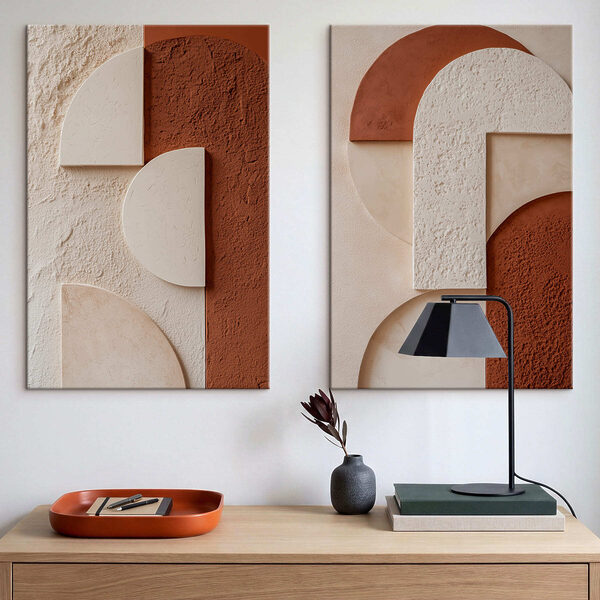 Elegant shapes in warm tones
