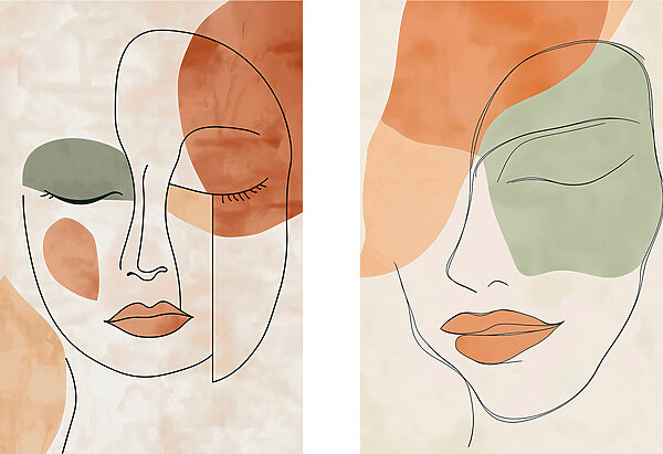 Two images of a woman's face