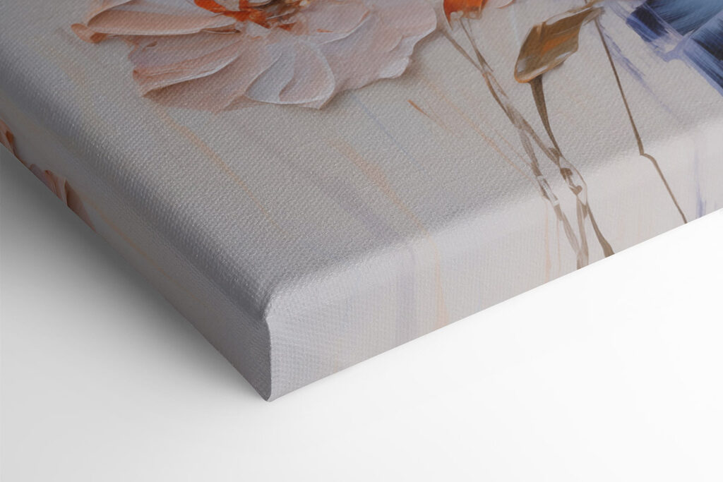 Painting of flowers on canvas