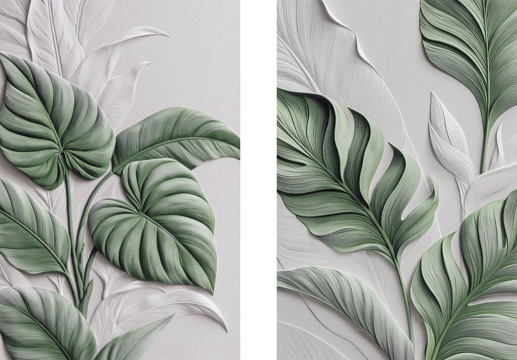 - Lush leaves in harmonious design